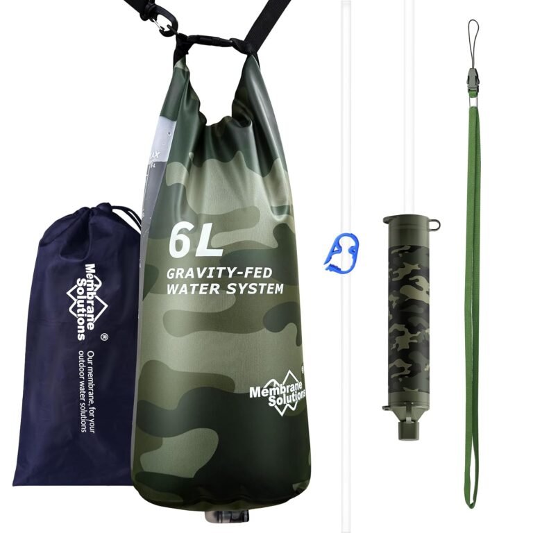 Membrane Solutions 6L Camo Gravity Water Filter Pro for Camping