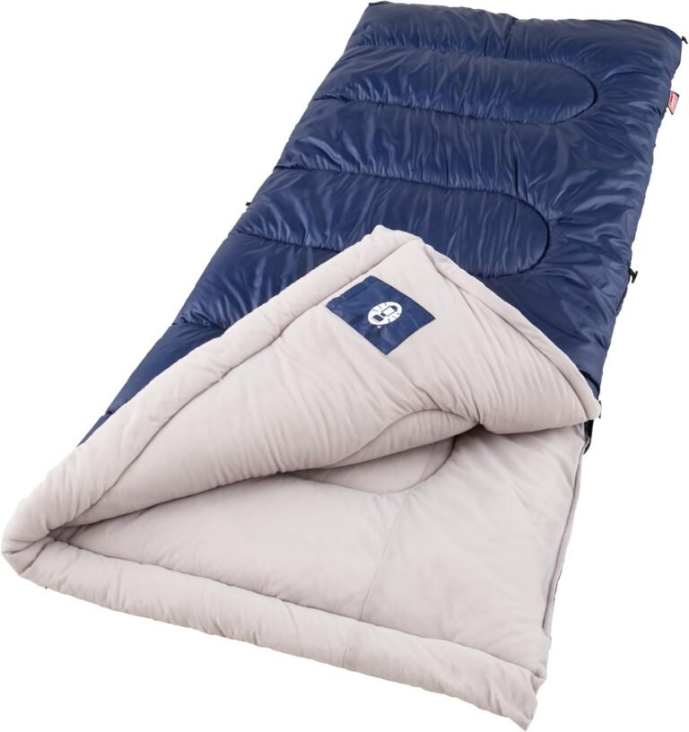 Coleman Brazos Sleeping Bag, Adult Cool Weather, 30°F, No-Snag Zipper