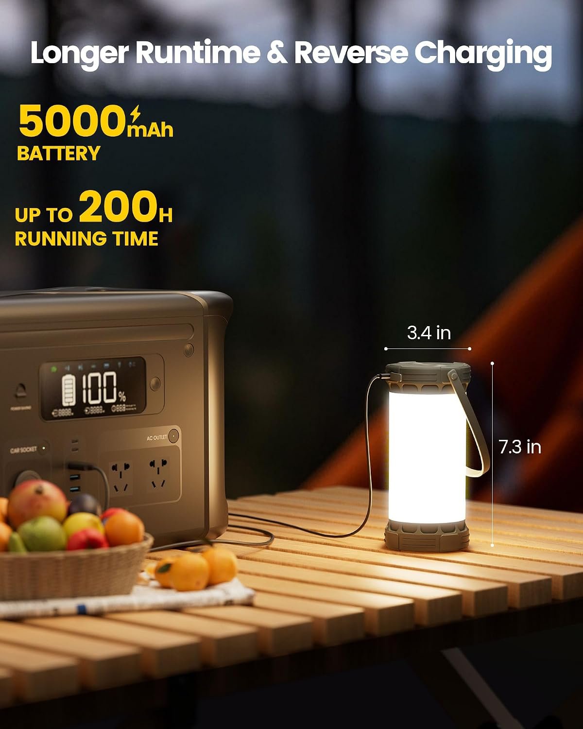 Glocusent LED Rechargeable Camping Lantern, Camping Light with 5000mAh - Image 3