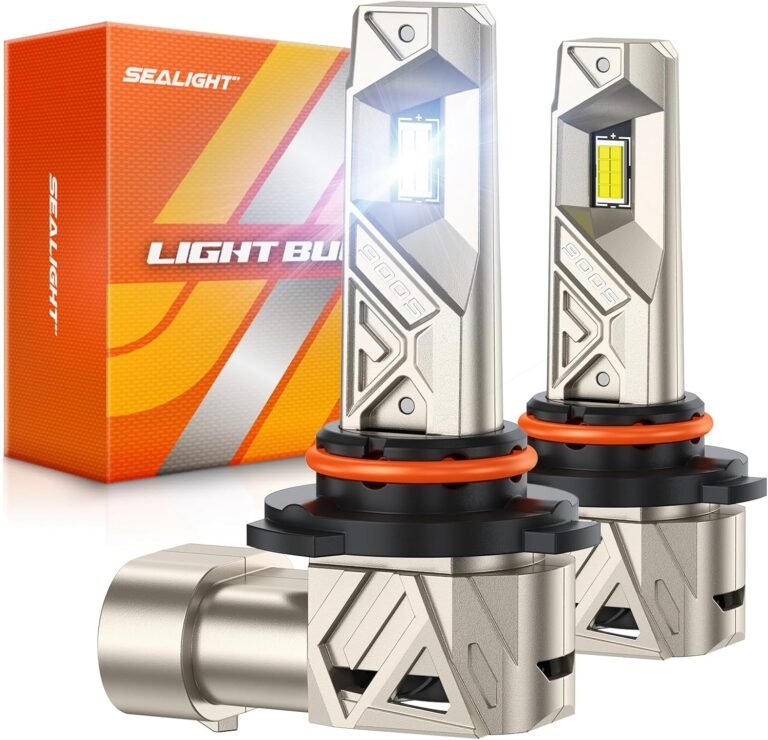 SEALIGHT 9005/HB3 LED Bulbs, 66000LM S6 Pro 9005 Bulb with 2026 8th LED-Chips, 80000H+ Lifespan HB3 Driving Light, 6500K White 1000% Bright Fog Light,1:1 Plug and Play, Pack of 2