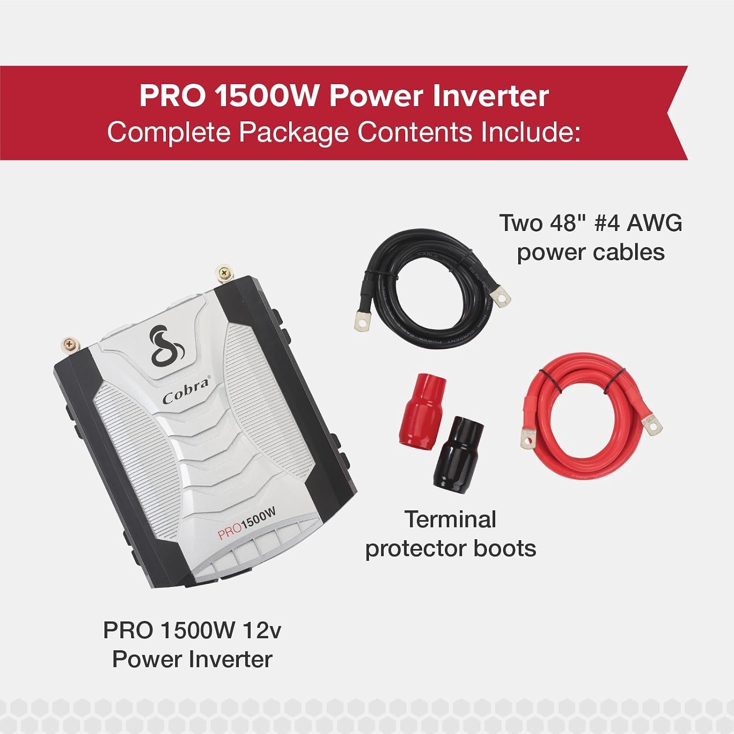 Cobra PRO 1500W Professional Grade Power Inverter, Portable – 1500-Watt Car Charger, 4 Grounded AC Outlets, 2 Fast Charge USB Ports and Remote Controller (CPIALCDG1) Compatible - Image 5