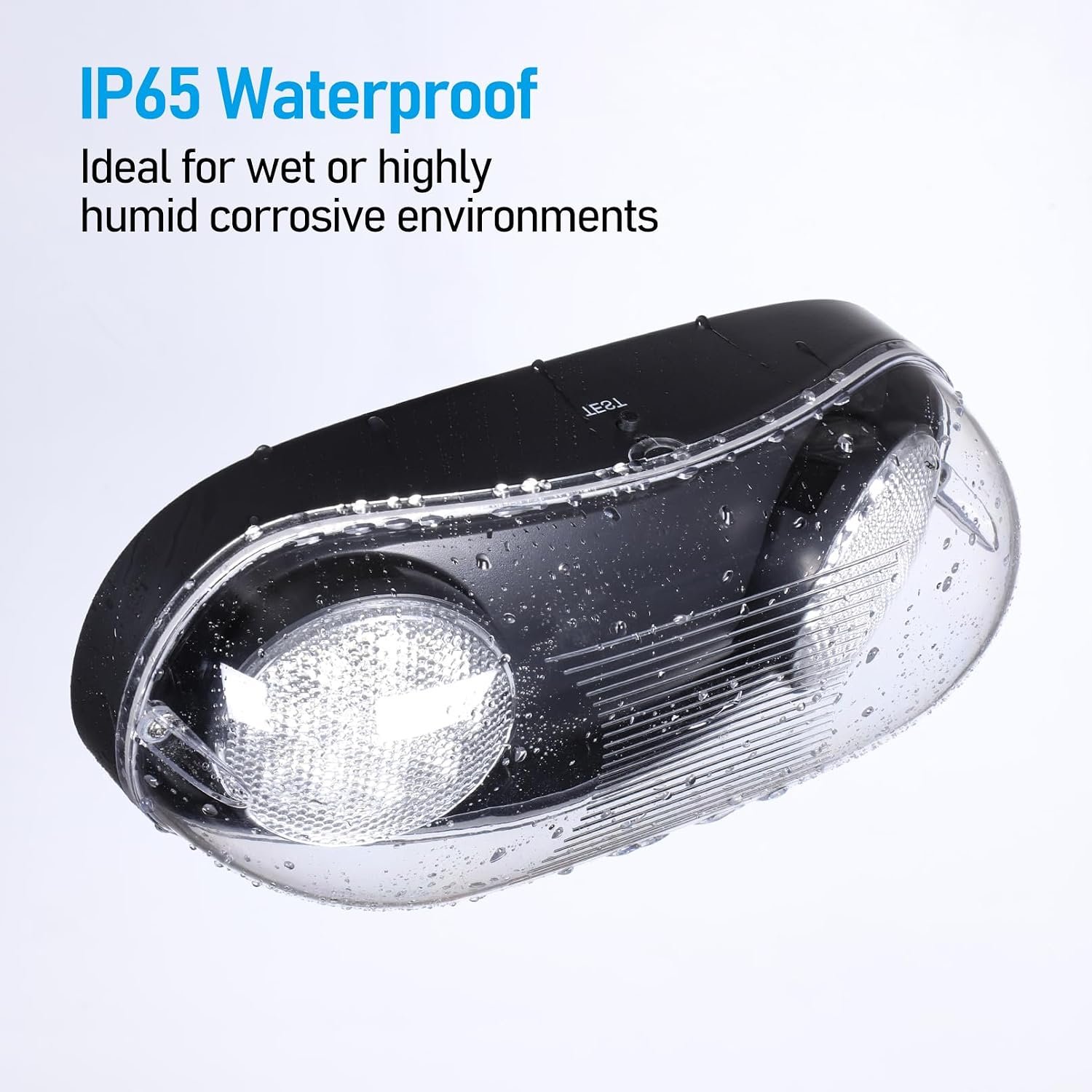 LEONLITE 2-Pack Wet Location LED Emergency Lights IP65 Waterproof Black - Image 2