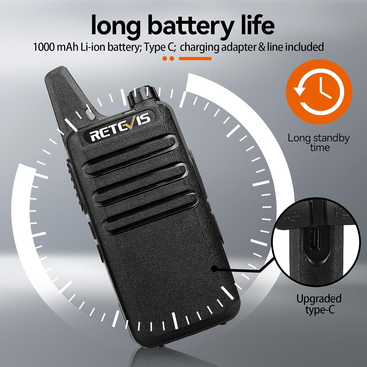 Retevis RT22 Compact & Lightweight FRS Walkie Talkies Long Range (4 Pack) - Image 3