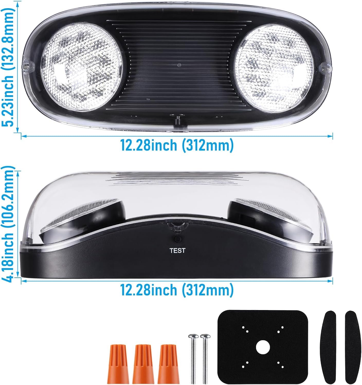 LEONLITE 2-Pack Wet Location LED Emergency Lights IP65 Waterproof Black - Image 7