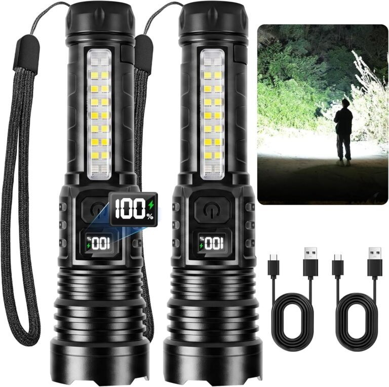 Rechargeable Flashlights High Lumens 99000 2 Pack, Super Bright Flash Light
