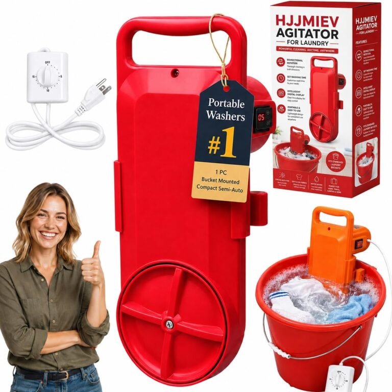 Portable Bucket Washing Machine, 5-Gallon Mini Washer with Timer (Red-1pc)