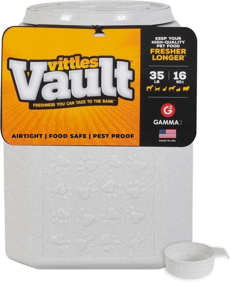 Vittles Vault Airtight Pet Food Storage Container + Scoop, Fits Up to 35lbs
