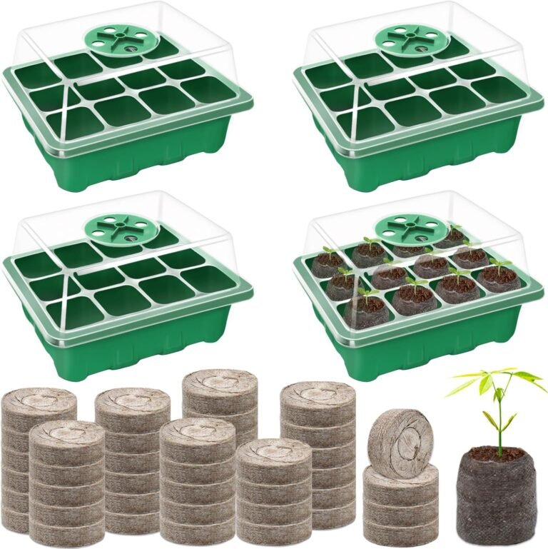 Seed Starter Tray with Peat Pellets, Green Seeding Starter Trays for Plants
