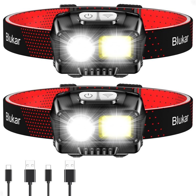 Blukar LED Headlamp Rechargeable, 2000L Super Bright Headlight Flashlight