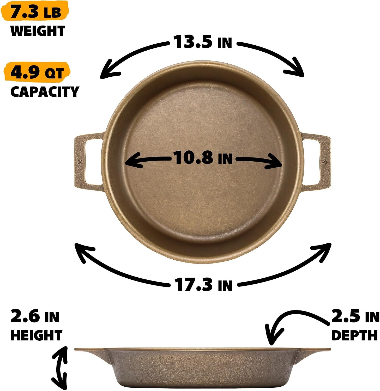 Stargazer 13.5-Inch Cast Iron Skillet | Made in USA, Seasoned, Premium Frying Pan for Grilling, Searing, Baking & More – Durable Cast Iron with Smooth Cooking Surface - Image 5