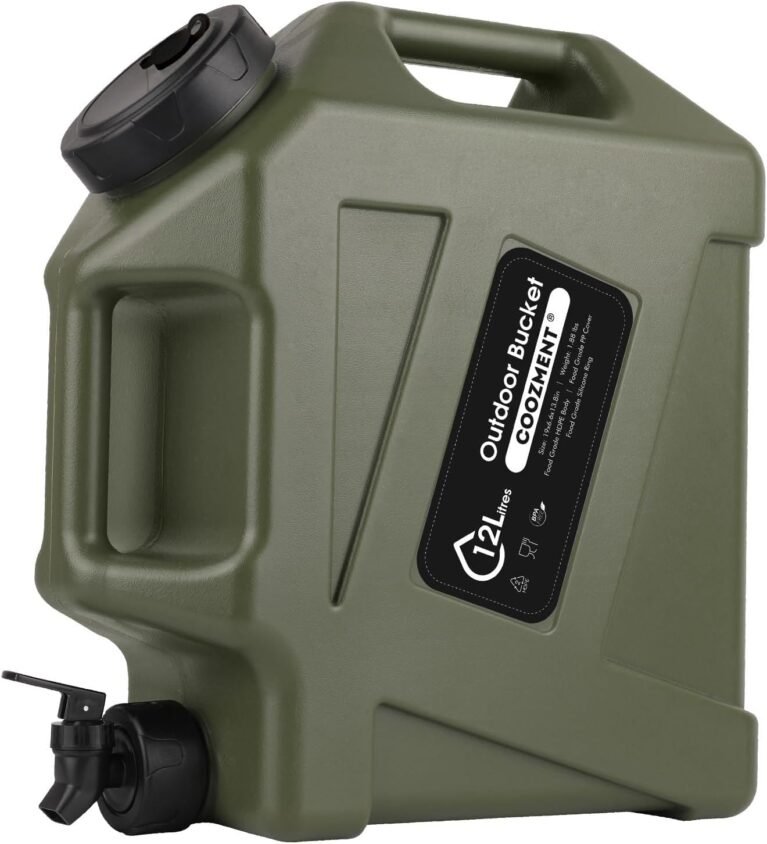 COOZMENT 3.2 Gallon/5 Gallon Water Containers with Spigot, BPA Free Water Jug, Military Green Water Tank, Multifunction Water Storage Containers for Camping Outdoor Hiking,Emergency Storage