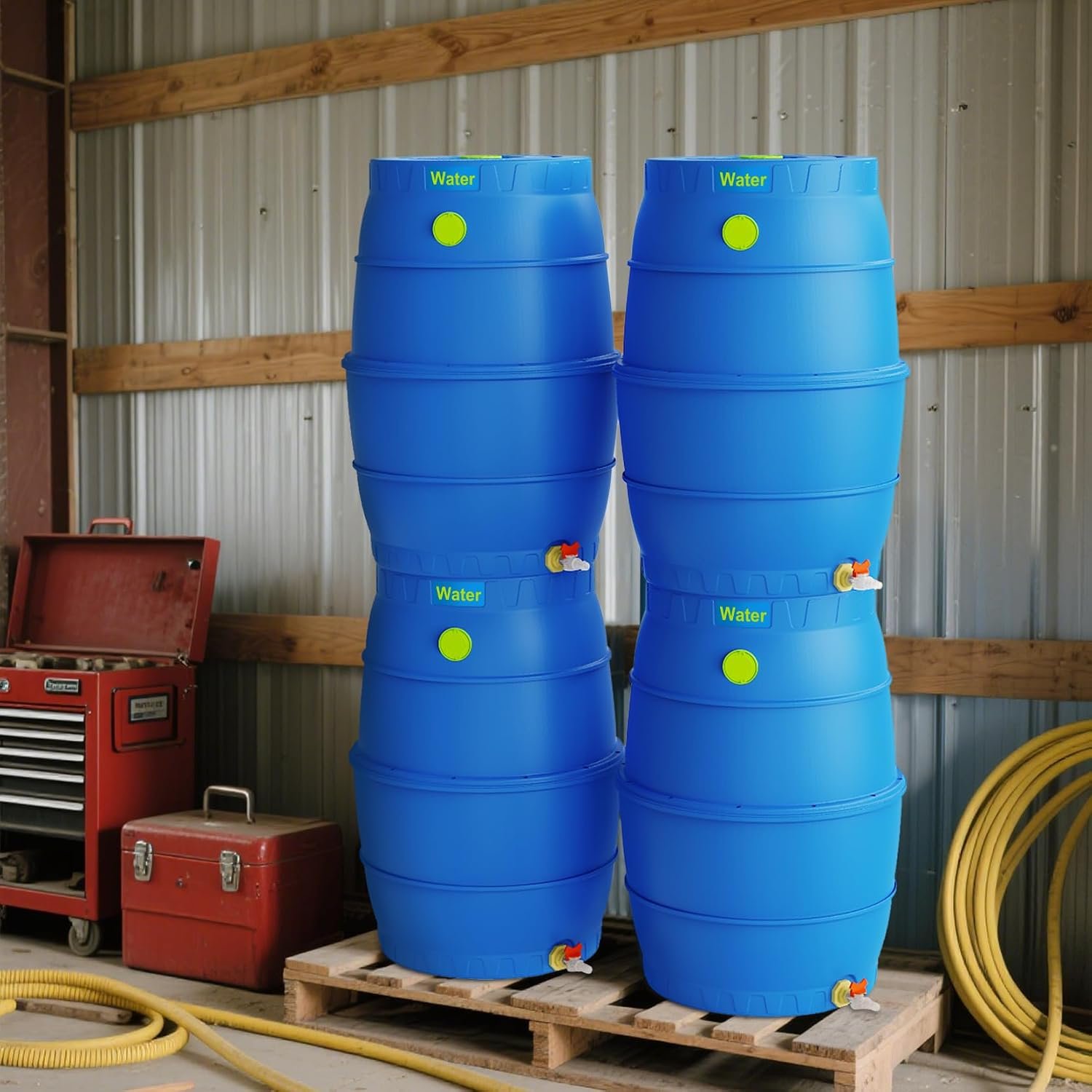 50 Gallon Blue Water Storage Barrel, BPA-Free Rainwater Collection Drum with Spigot, Stackable UV-Resistant Durable PP (Polypropylene) Barrel for Emergency Drinking Water & Gardening - Image 7