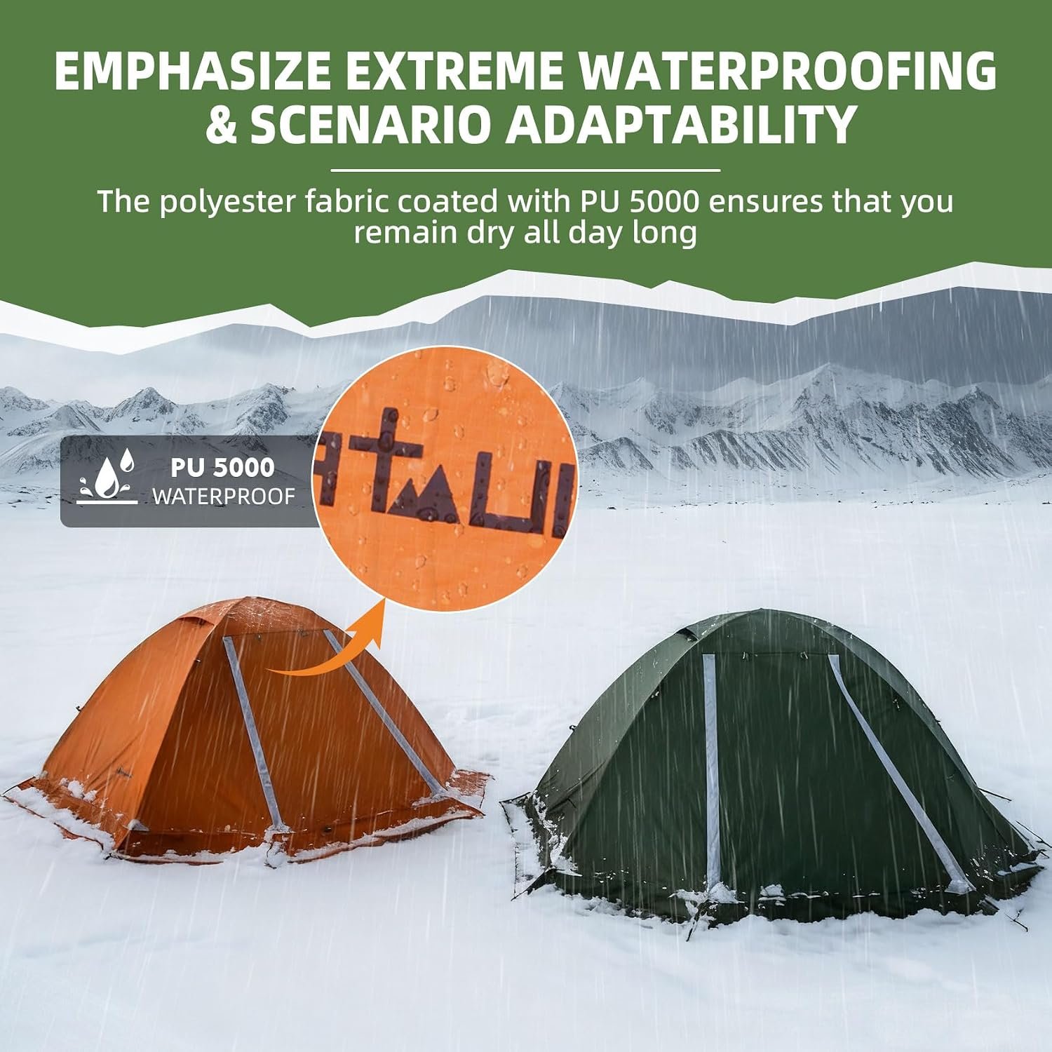 Clostnature 4 Season Backpacking Tent - 1/2 Person Cold Weather Winter Tent - Image 5
