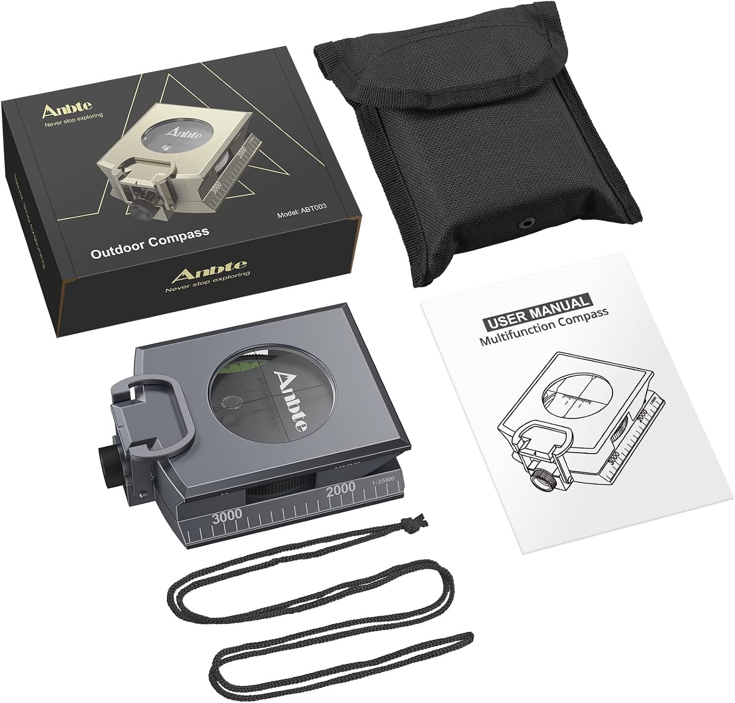 Anbte Hiking Compass, IP65 Waterproof Metal Compass for Camping Navigation - Image 7