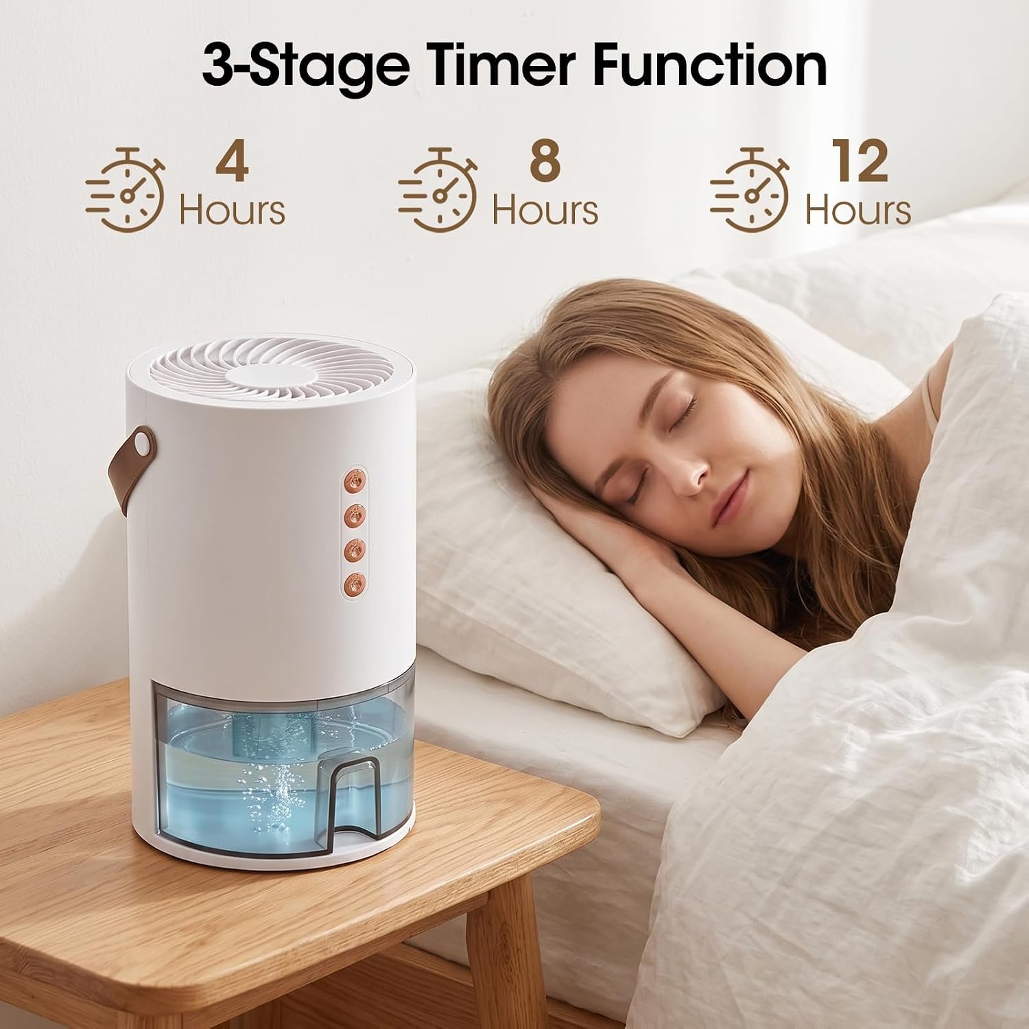 Small Dehumidifier,Ultra Quiet & Auto Shut Off Dehumidifier for Bedroom,1300ml Portable Mini Dehumidifiers for Damp, Mould,Moisture in Home,Wardrobe,Bathroom, Bedroom - Image 6