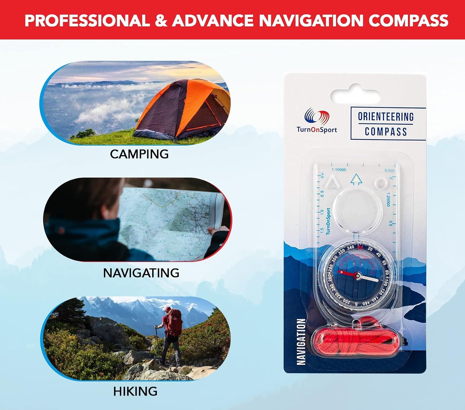 Orienteering Compass - Hiking Backpacking Compass | Advanced Scout Compass Camping and Navigation | Boy Scout Compass Kids - Children Compasses for Map Reading - Baseplate Compass Survival - Image 5
