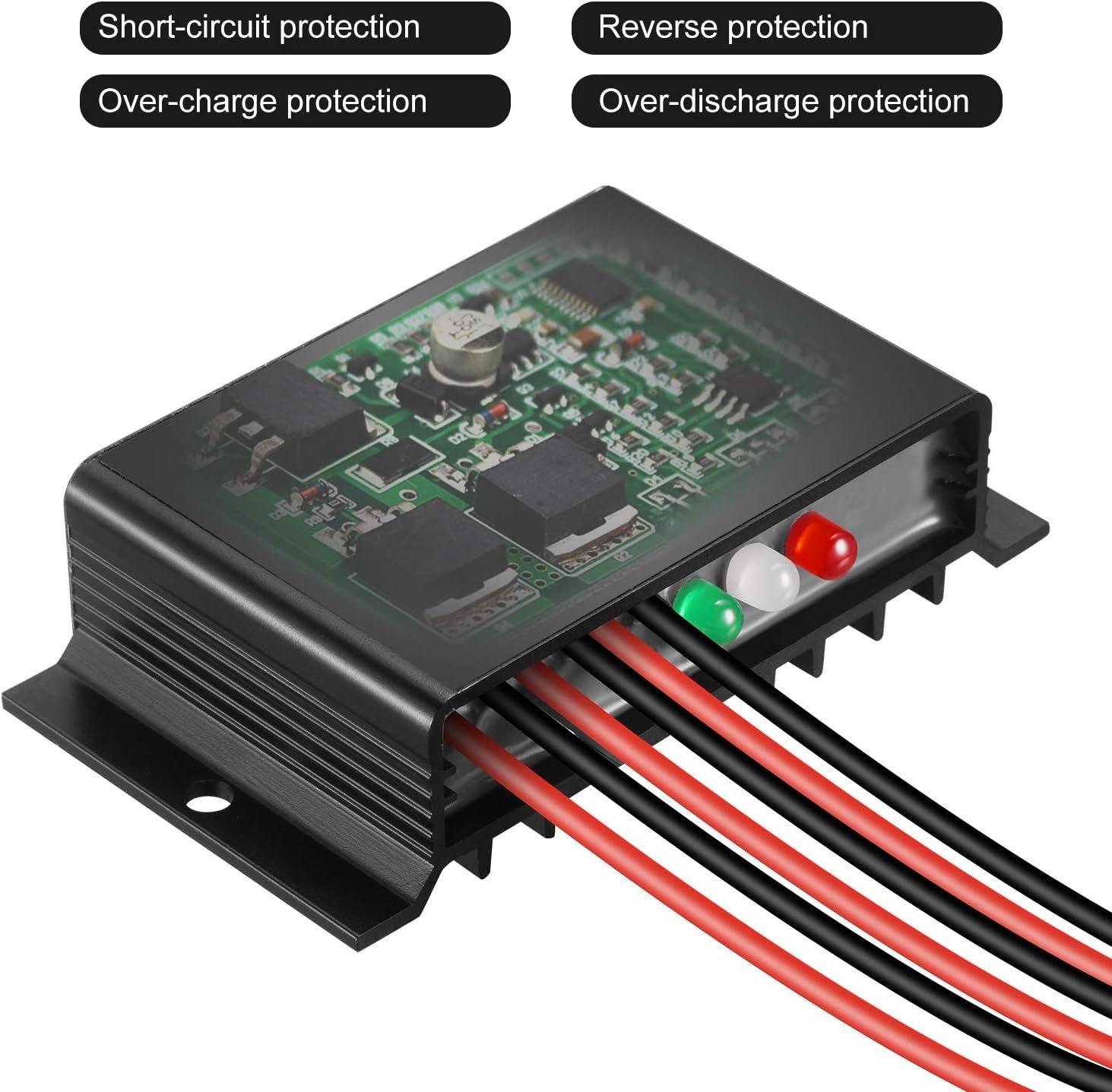 20A 12V 24V Auto IP68 Waterproof PWM Solar Charge Controller Solar Panel Battery Intelligent Regulator for Solar System Caravan Boat(24 Hours Working Mode) - Image 4