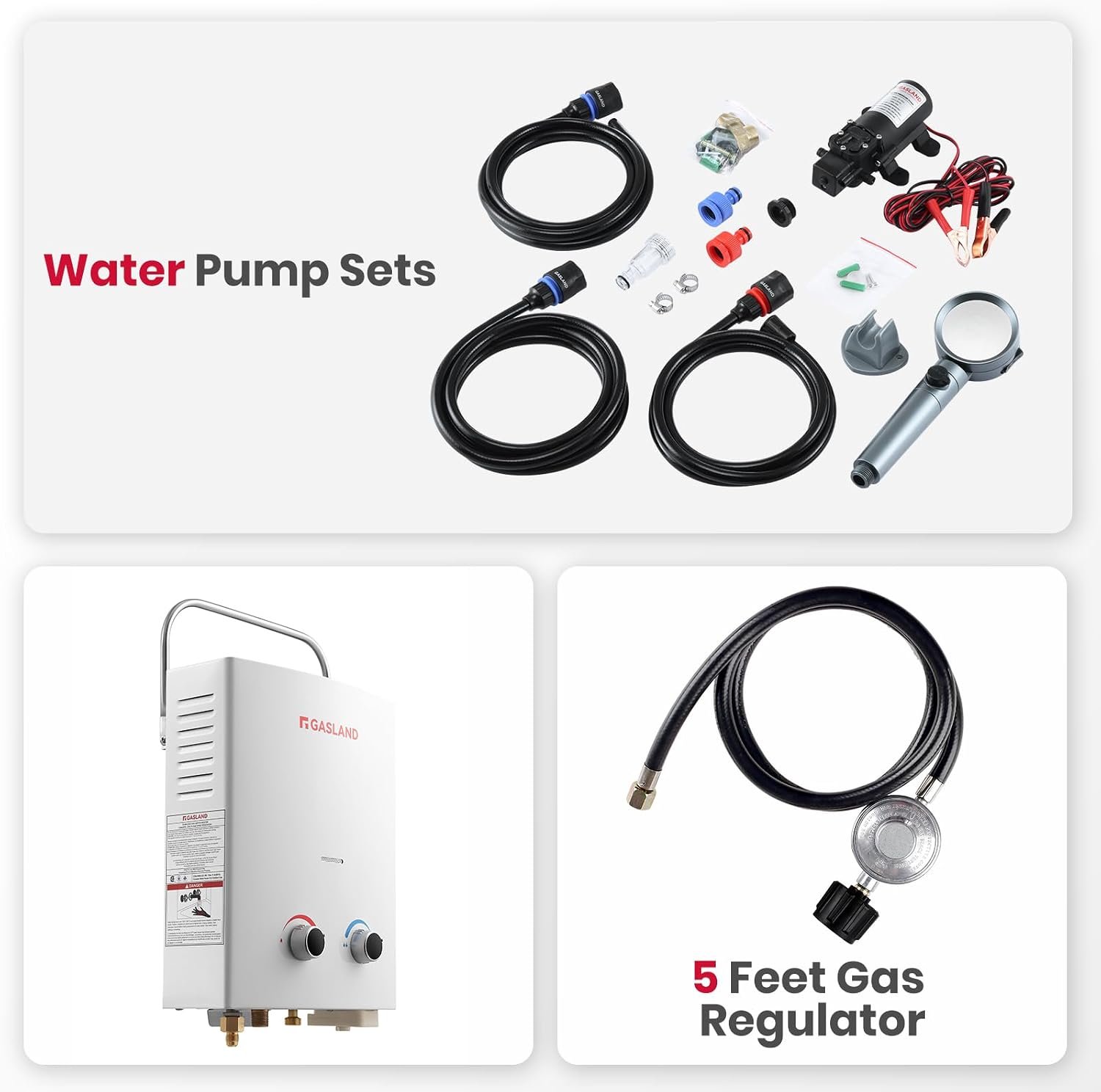 GASLAND 5L 1.32GPM Portable Propane Tankless Water Heater with 1.32GPM Water Pump and Pipe Strainer,AS132 PRON - Image 6