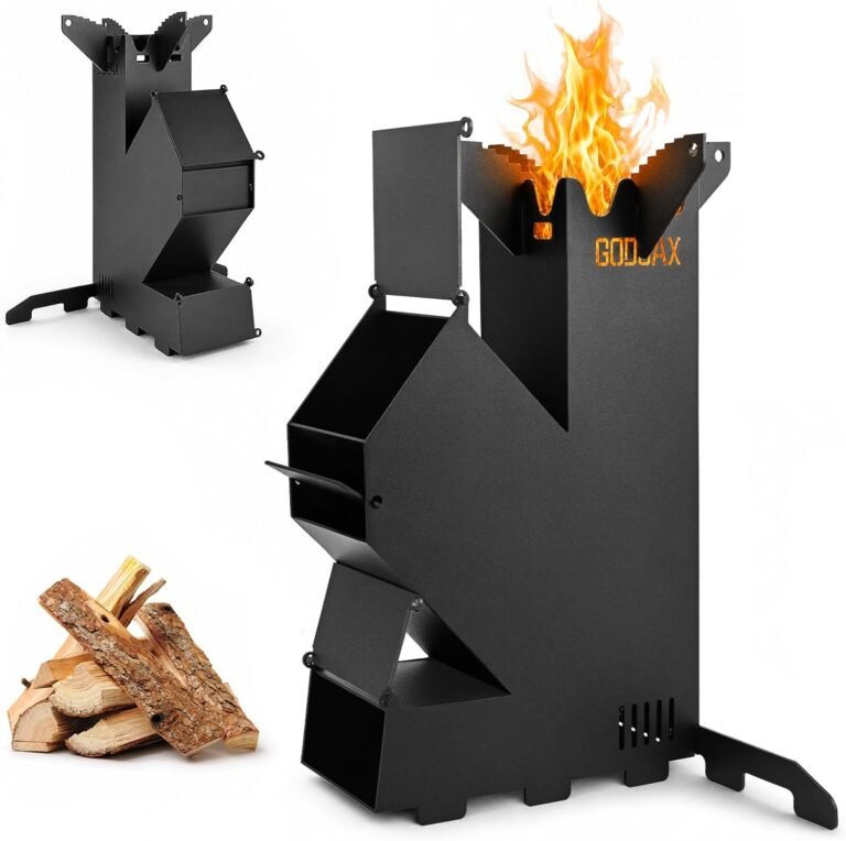 Rocket Stove Portable Wood-Burning Camping Stove with Storage Bag