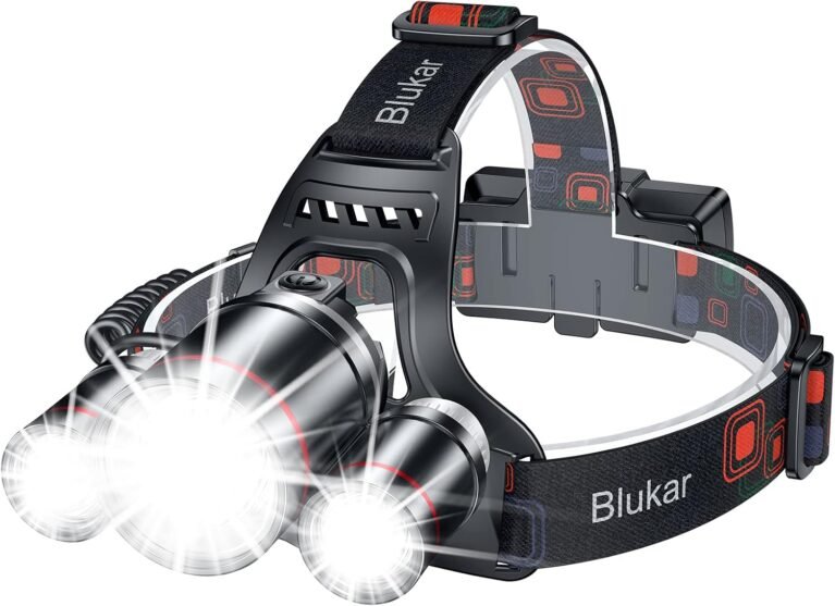 Blukar LED Headlamp Rechargeable,Ultra Bright Headlight with 3 Lights