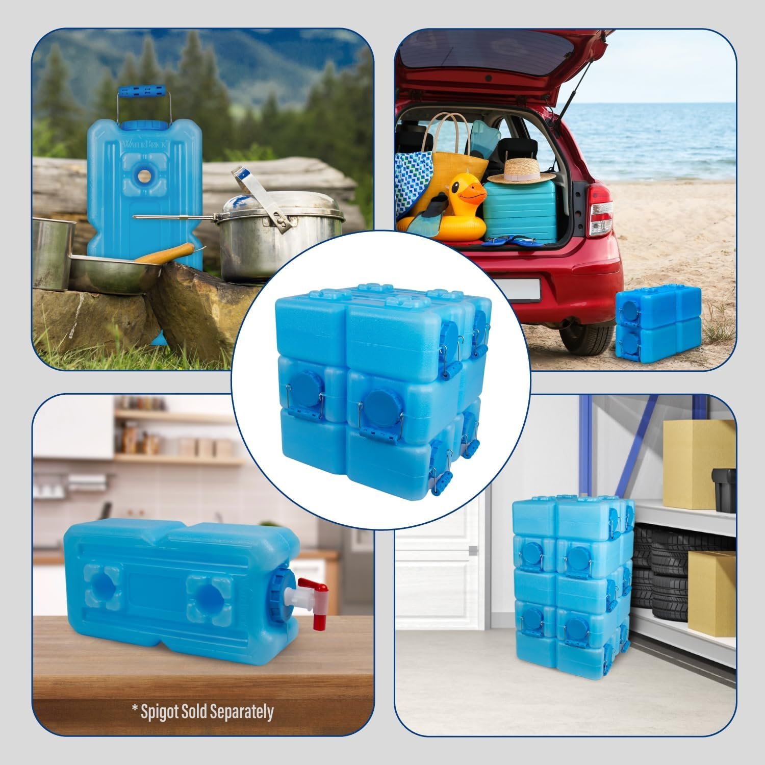 WaterBrick International WaterBrick Water Storage Containers for Emergency Water Storage | 6-Pack of Stackable 3.5 Gallon Water Container Bricks | Food-Grade HDPE Plastic | BPA-Free | STD Blue - Image 5