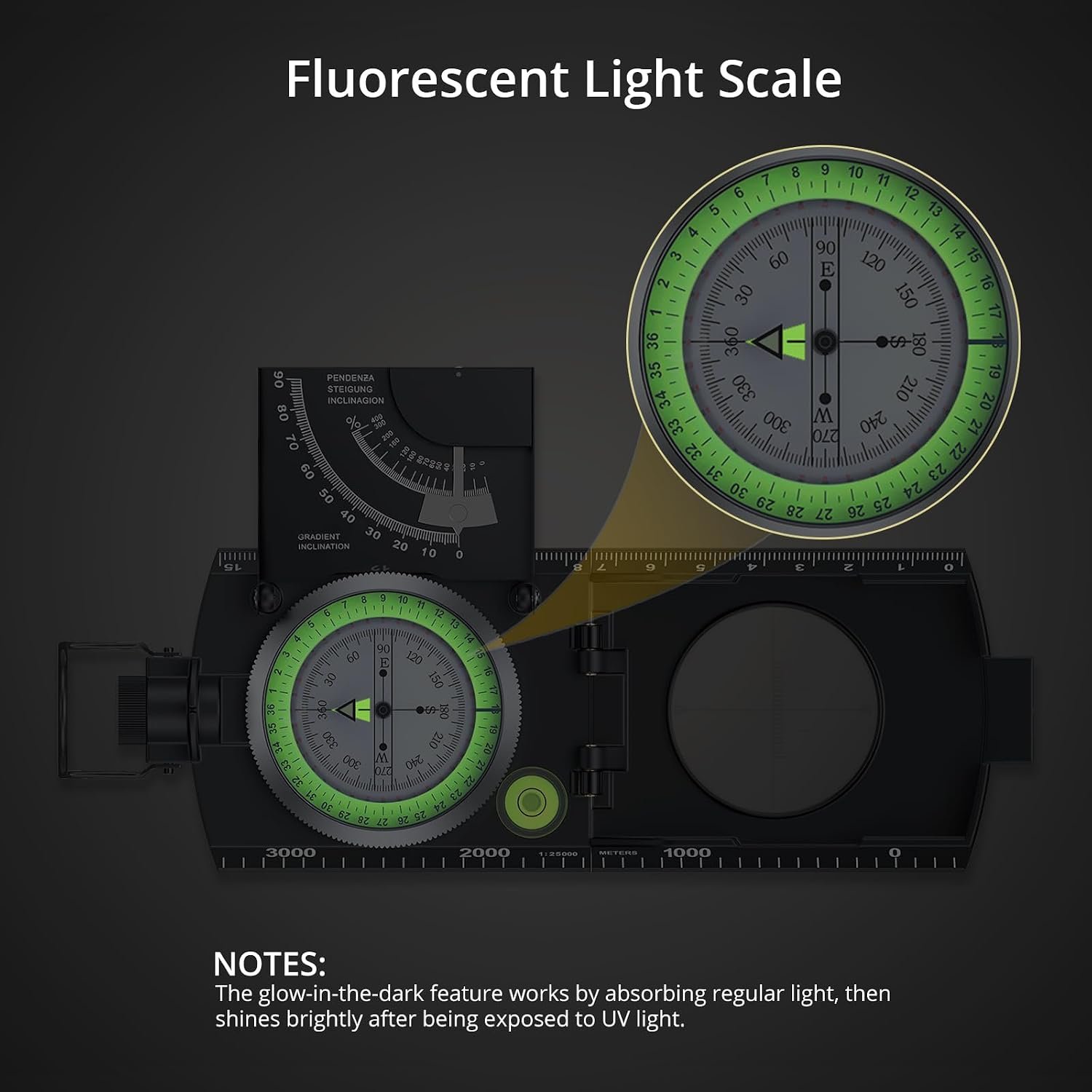 Anbte Hiking Compass, IP65 Waterproof Metal Compass for Camping Navigation - Image 3