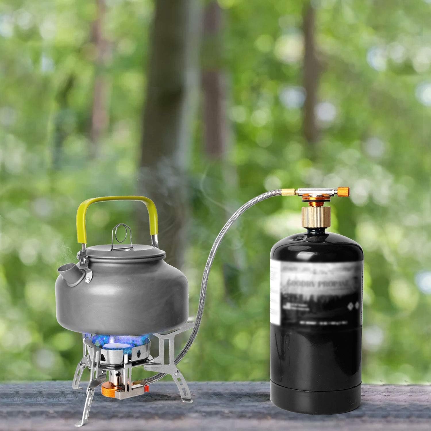 Odoland 3500W/6800W Windproof Camp Stove Camping Gas Stove with Fuel Canister Adapter, Piezo Ignition, Carry Case, Portable Collapsible Stove Burner for Outdoor Backpacking Hiking and Picnic - Image 8