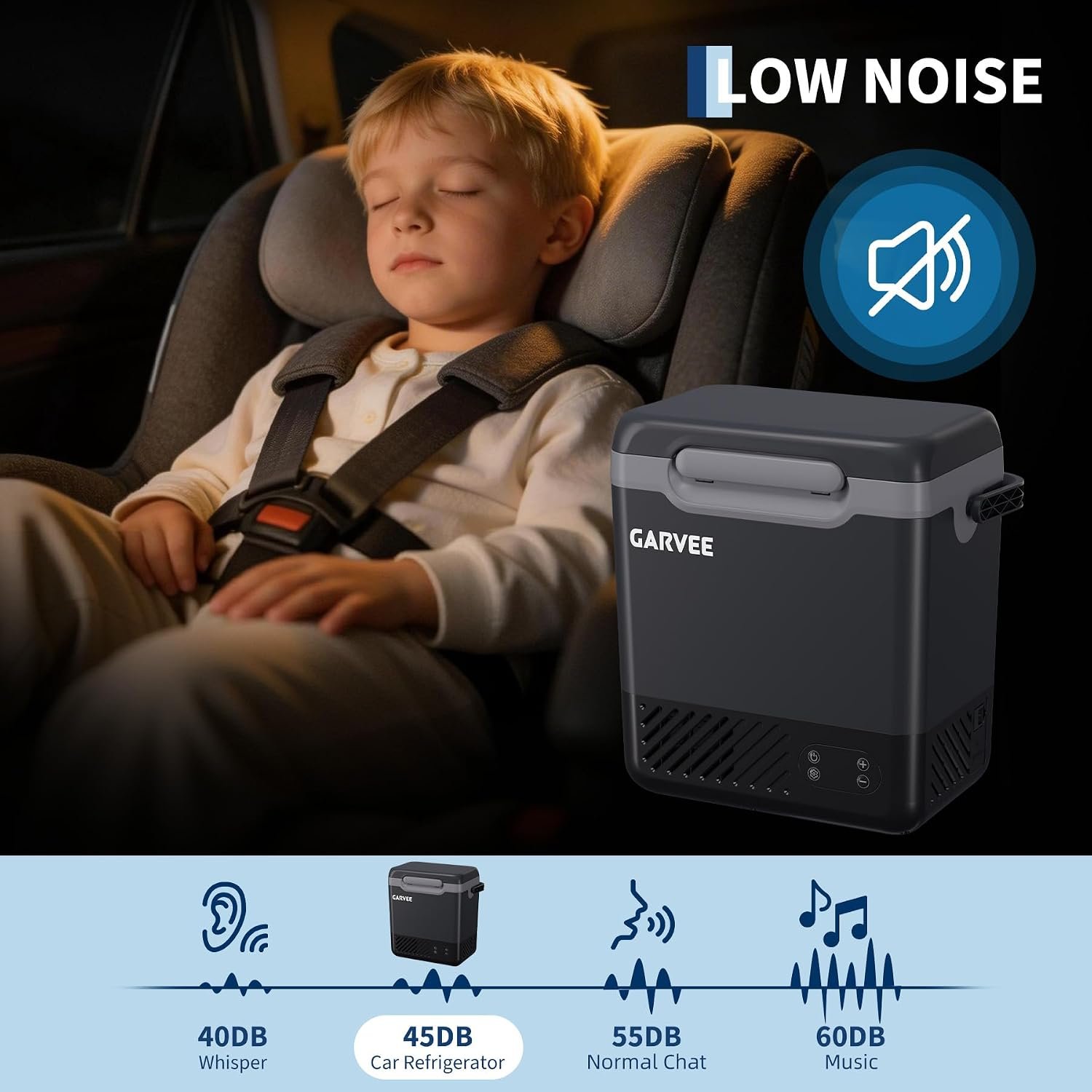 12 Volt Refrigerator, 13QT 12V Car Fridge, Portable Freezer Compressor Electric Cooler, 12/24V DC 110-240V AC, Portable Refrigerator for RV/Truck/Camping, -4°F to 68°F Internal Battery (Not Included) - Image 6