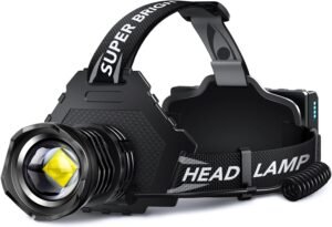 AKNEAR Rechargeable LED Headlamp Su...
