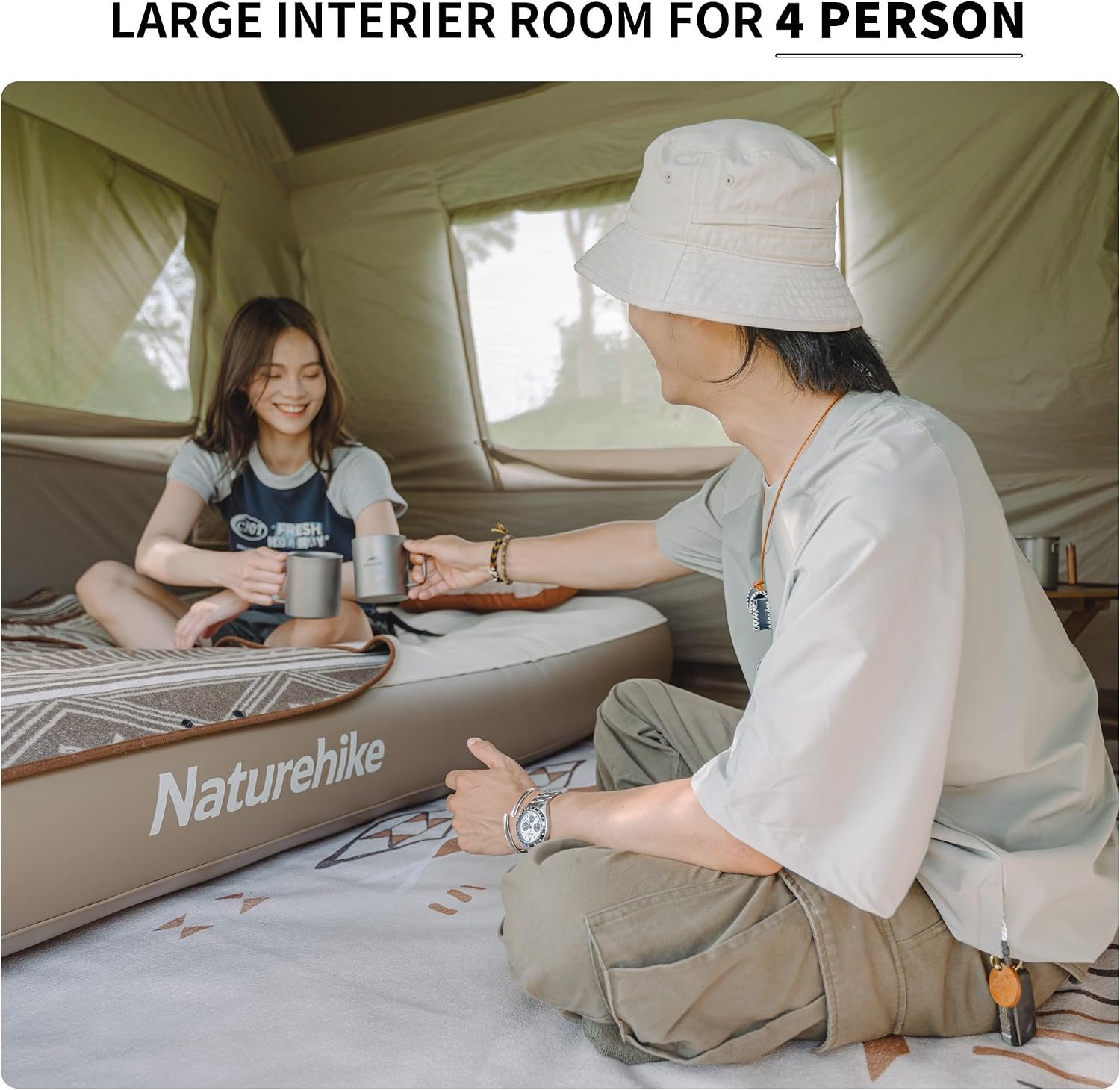 Naturehike Village Instant Tent, 4 Person 8 Person Camping Tent with Full Rainfly, Waterproof Large Cabin Tents for Car Camping - Image 7