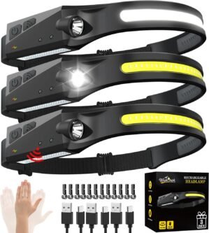 Rechargeable Headlamp 3PCS, 230° L...