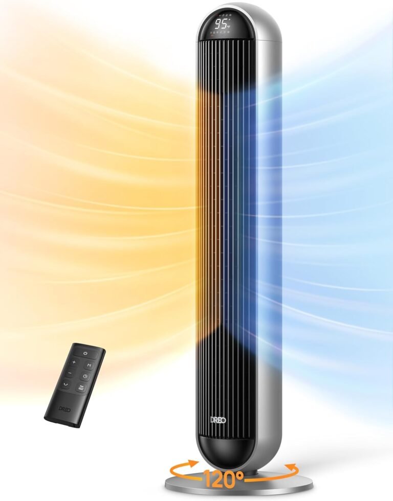 DREO 42" Space Heater Large Room, 25dB Heater and Fan Combo with Remote