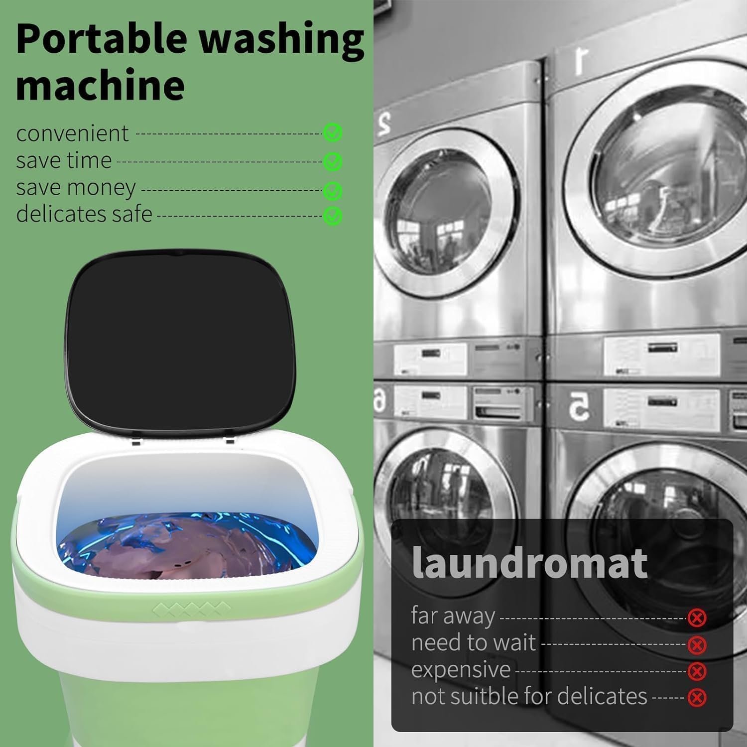 Portable Washing Machine, 20L Upgraded Washer with Spin Basket Laundry Machine and 3 Smaet Cleaning Modes, Ideal Design for Hotel, Home, Apartment and Campain - Image 6