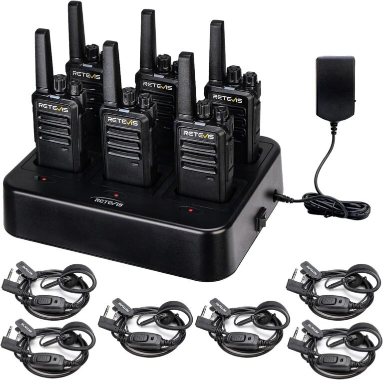 Retevis RT68 Business FRS Walkie Talkies Long Range with Earpieces 6 Pack