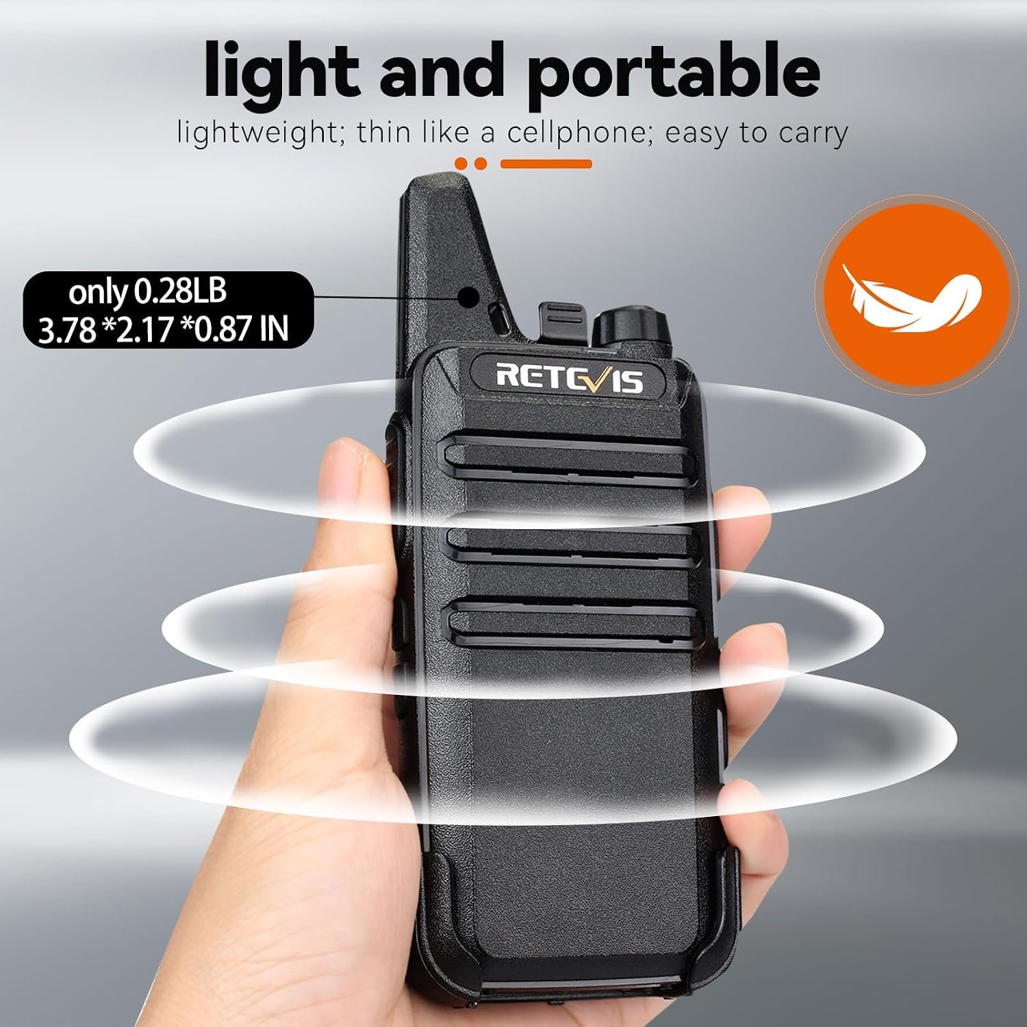 Retevis RT22 Compact & Lightweight FRS Walkie Talkies Long Range (4 Pack) - Image 2