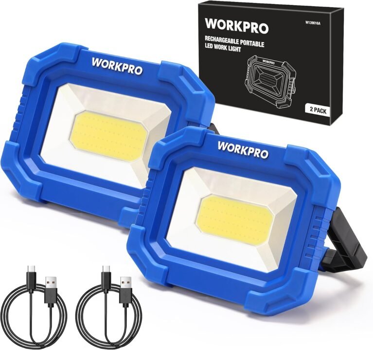 WORKPRO LED Work Light, Rechargeable Magnetic Work Lights, 2000LM, 4 Modes