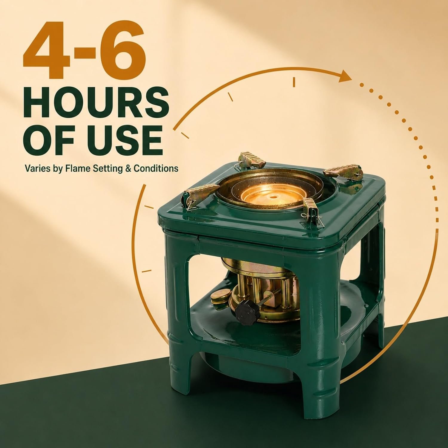 Portable Kerosene Stove, 8-Wick Camping Stove with Adjustable Flame, Non-Electric Outdoor Cooking and Heating Burner for Hiking, Backpacking, Fishing, Picnics and Emergency Use (Square) - Image 6