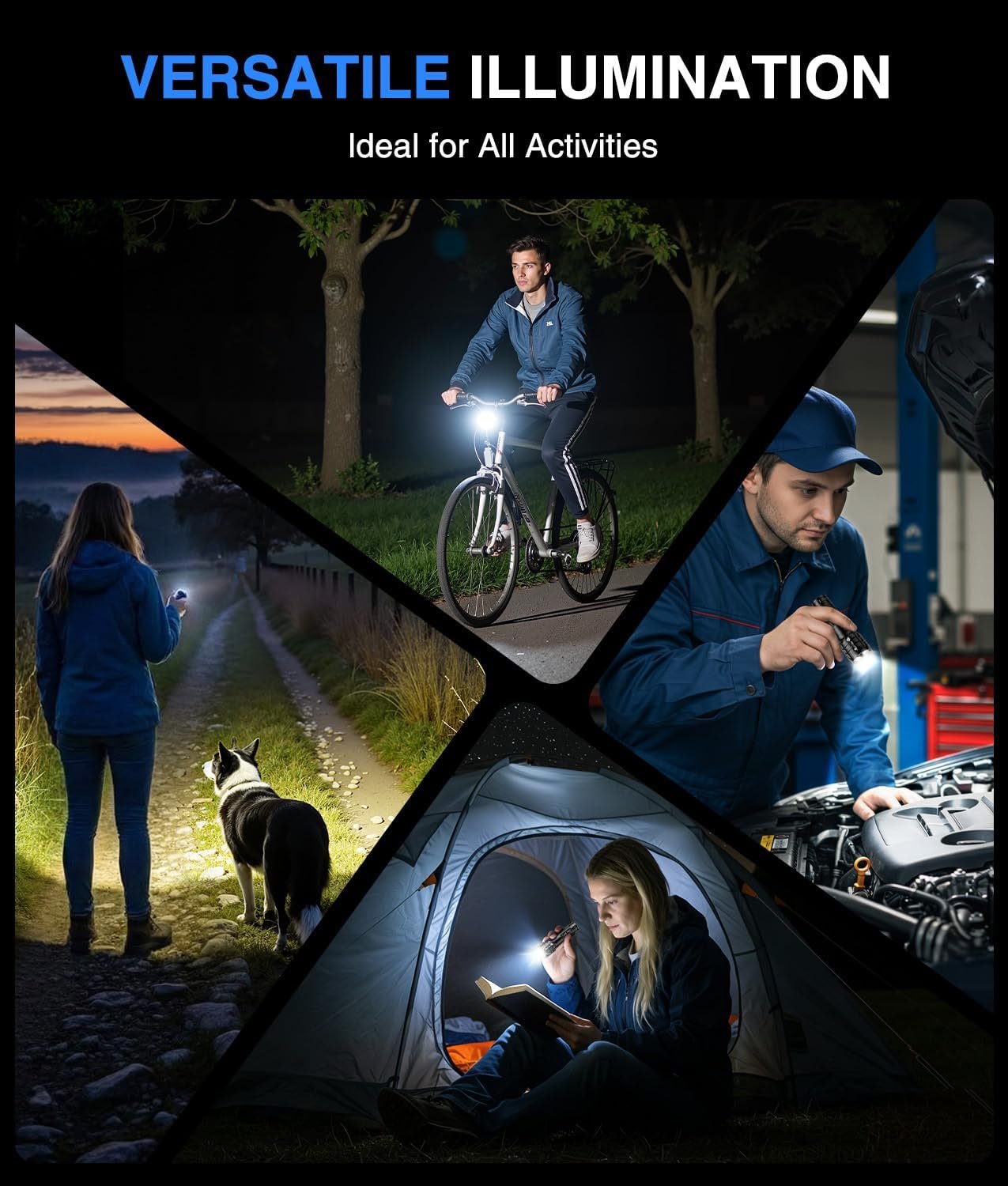 LETMY 4 Pack Rechargeable Flashlights 3 Modes Zoomable LED Flashlights - Image 7