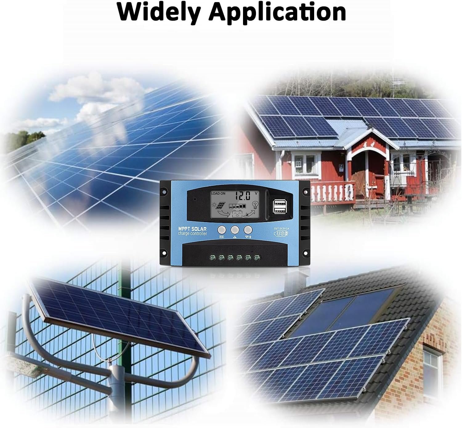 100A MPPT Solar Panel Charging Controller, 12V/24V Auto Solar Battery Charger Controller with LCD Display, Dual USB Port and Timer Setting ON/Off Hours - Image 7