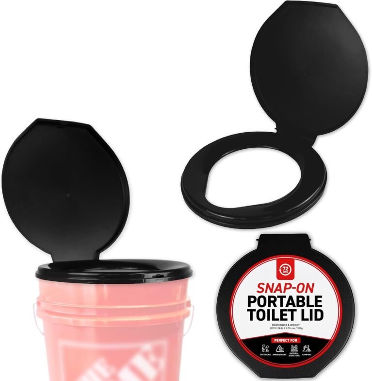 72 HRS Premium Portable Camping Toilet Seat with Lid for 5 Gallon Buckets