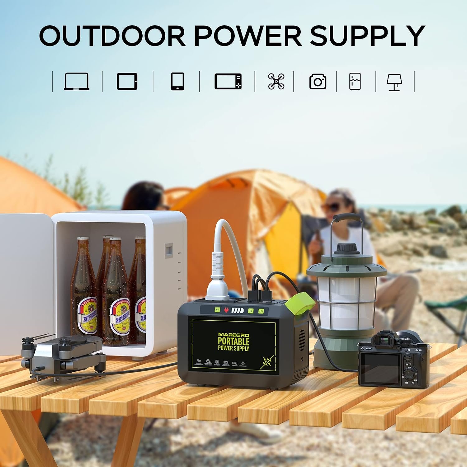 MARBERO Portable Power Station 88Wh, 120W Surge, Solar Generator 24,000mAh - Image 4