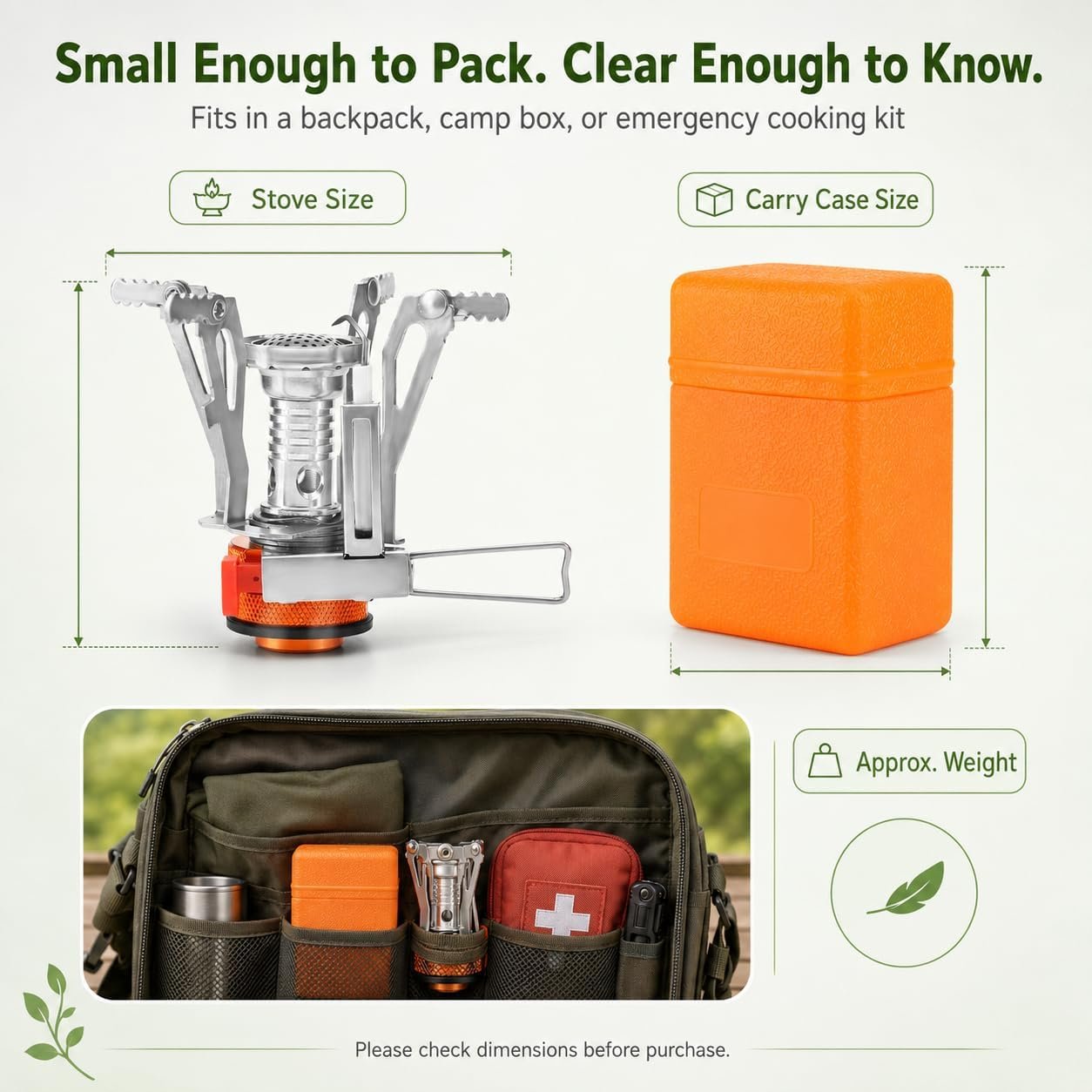 KUBQLIG Portable Camping Stove with Piezo Ignition, 3000W Mini Backpacking Gas Burner for 7/16 Threaded EN417 Fuel Canisters, Wind-Resistant Folding Camp Stove for Hiking Outdoor Cooking - Image 2