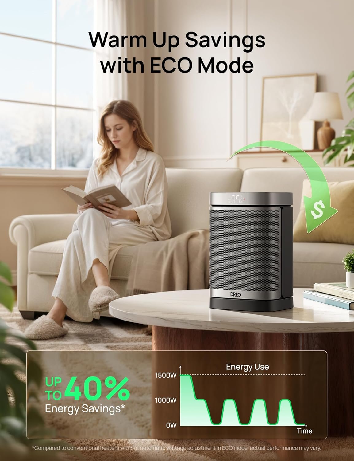 DREO Space Heater, Portable Electric Heaters for Indoor Use with Thermostat - Image 5