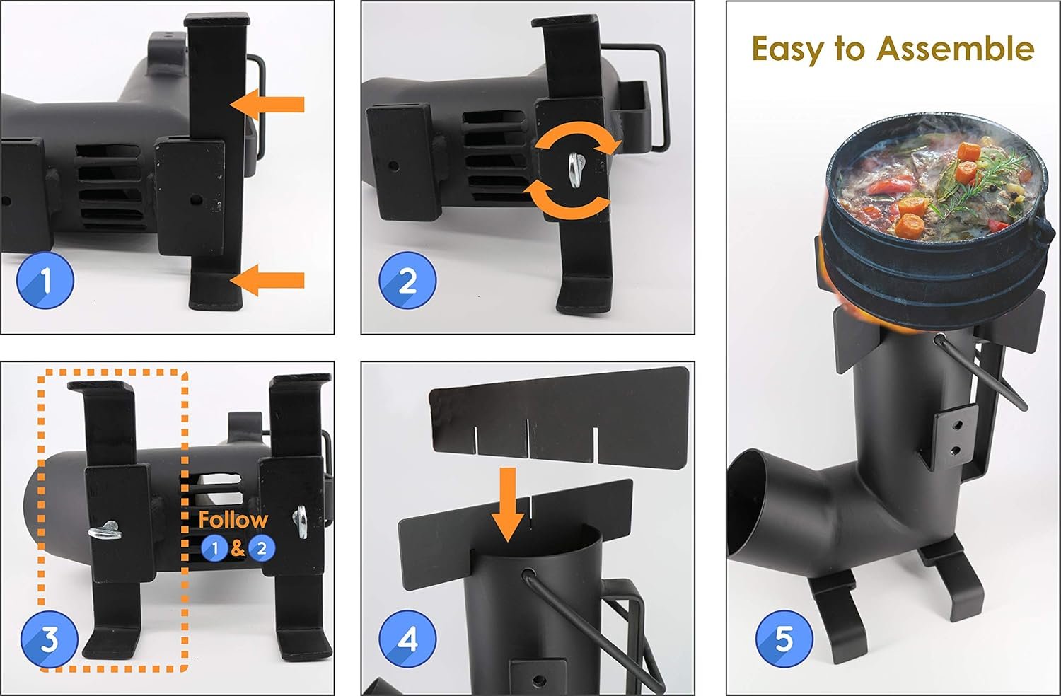 Camping Rocket Stove by StarBlue with FREE Carrying Bag - A Portable Wood Burning Camping Stove with Large Chamber Best for Outdoor Cooking, Camping, Picnic, BBQ, Hunting, Fishing - Image 5