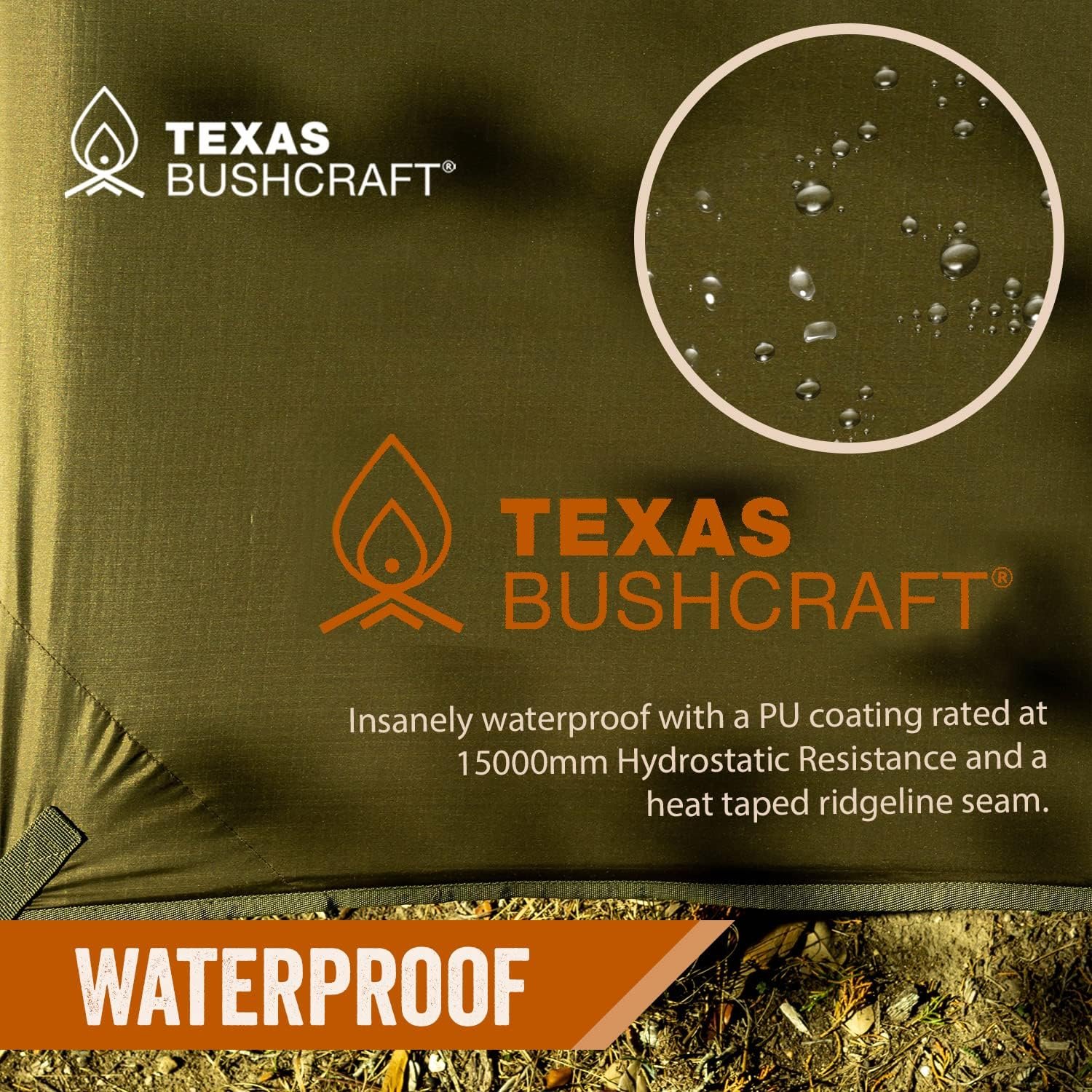 Texas Bushcraft Emergency Camping Tarp, Waterproof 10x10 Emergency Shelter for Backpacking and Hiking, 70D Ripstop Nylon Survival Tarp with Reflective Aluminized Polymer and Loop Ties with Grommets - Image 6
