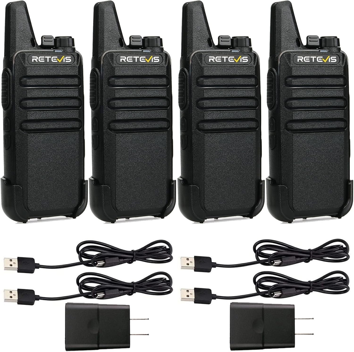 Retevis RT22 Compact & Lightweight FRS Walkie Talkies Long Range (4 Pack)