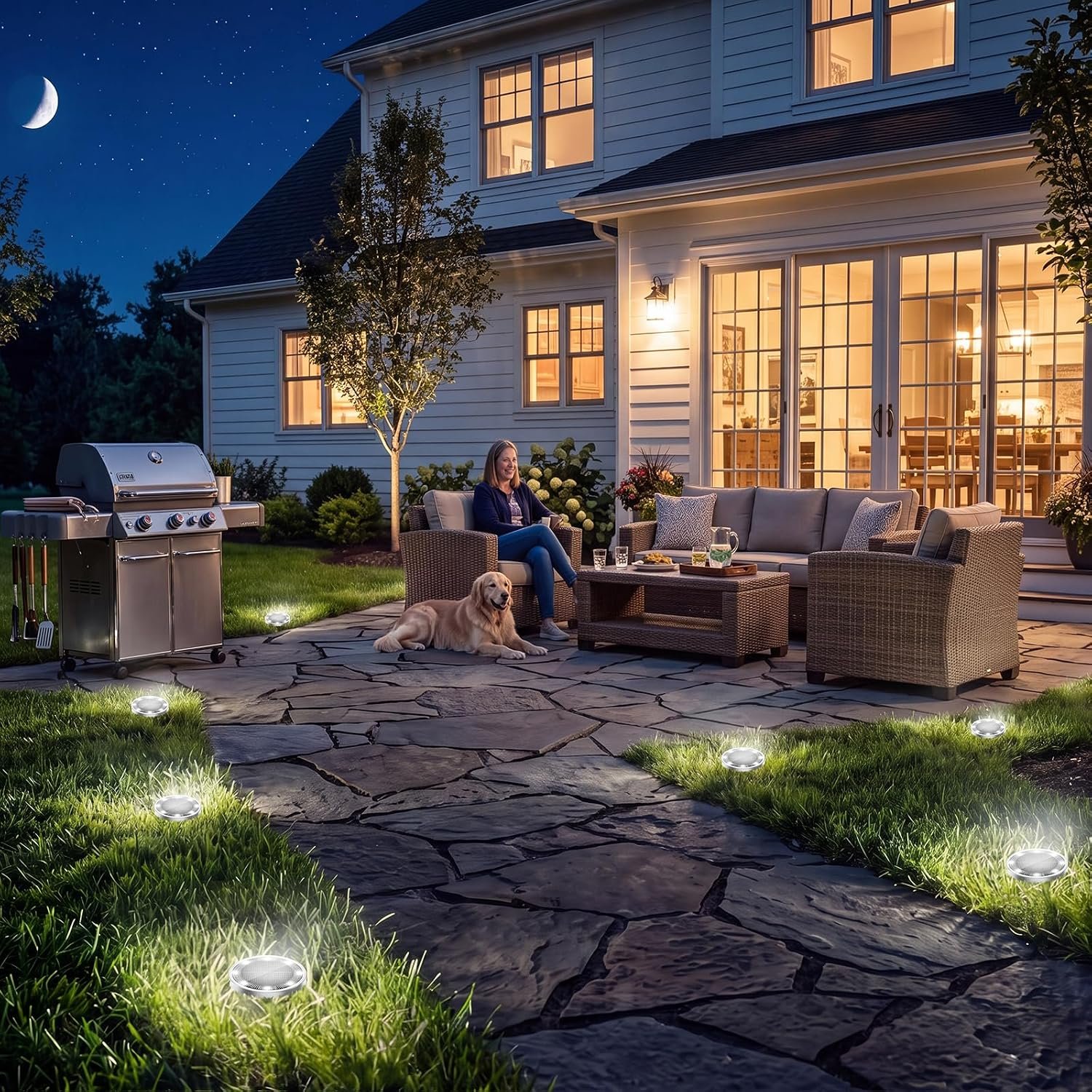Peasur Solar Lights Outdoor Waterproof, 8 Pack Solar Powered Ground Lights Outdoor, IP68 Waterproof, Anti-Rust, Solar Garden Lights Landscape Lighting for Pathway Yard Lawn Walkway Driveway,Cool White - Image 7