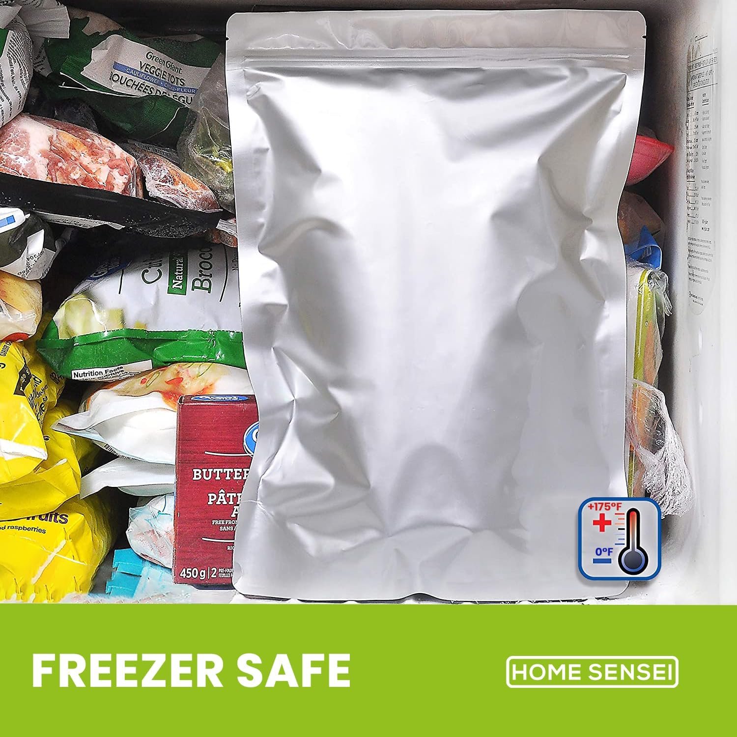30 Mylar Bags for Food Storage 1 Gallon - Extra Thick 15 Mil - Long Term & Food Grade - Mylar Bags with Oxygen Absorbers 400cc- Zipper, Resealable, Stand-up Gousset - Bolsas Mylar con Abosrbentes - Image 4