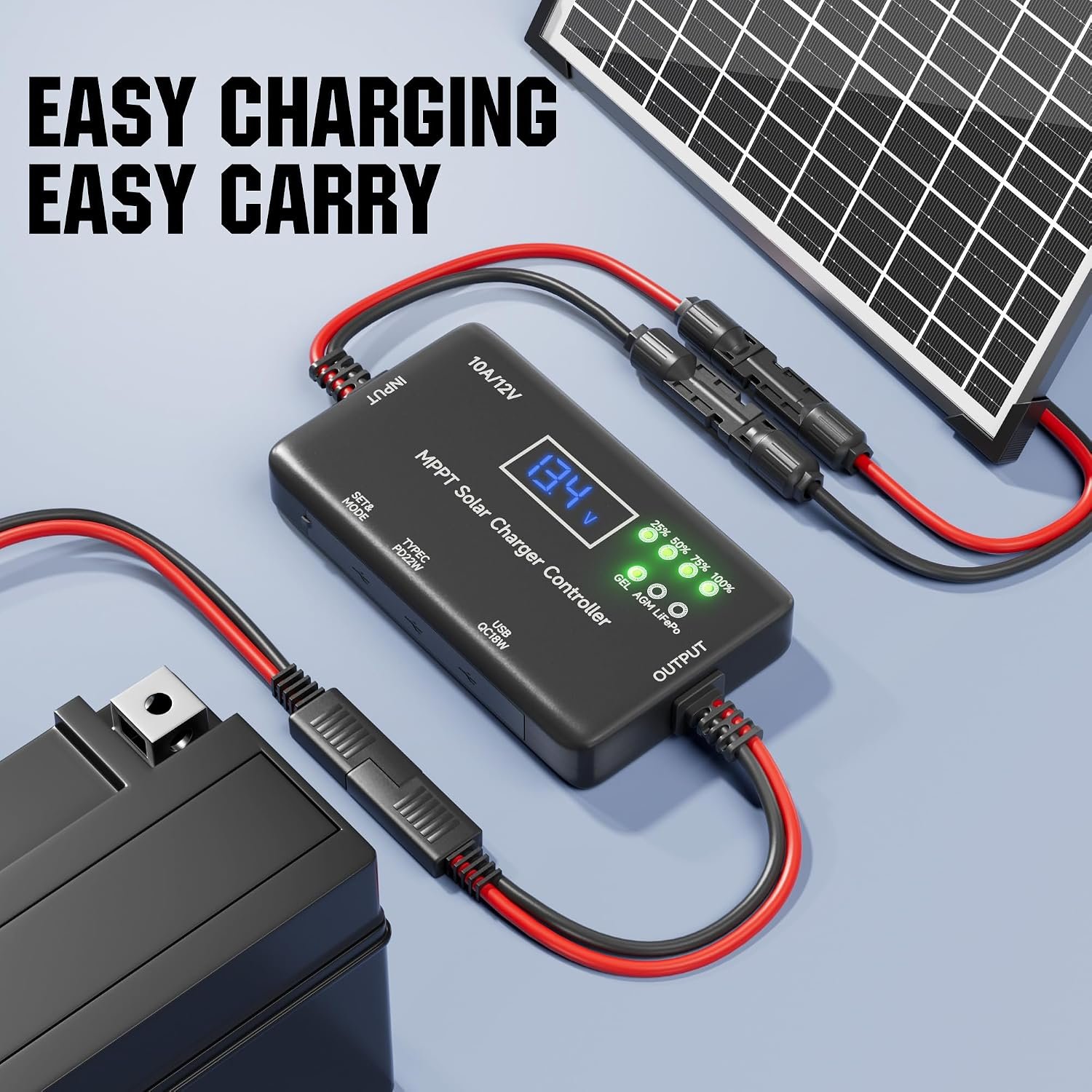 SUNAPEX MPPT Solar Charge Controller 12V 10A for LiFePO4 AGM Gel Batteries - Image 8