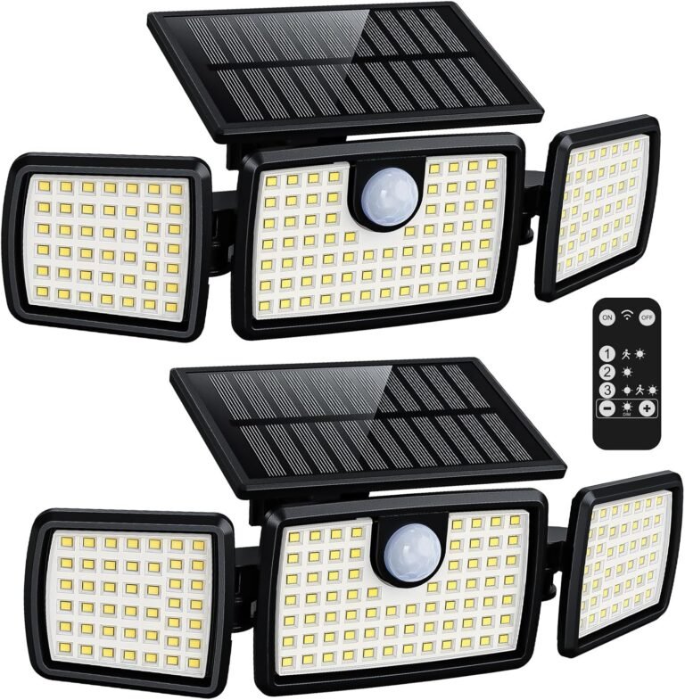 MIHANI Solar Lights Outdoor, Quick Charge Solar Motion Deck Lights Outdoor for Deck with High Brightness, Larger Built-in Tempered Glass Panel, Sensitive PIR Motion Inductor (Remote,2 Pack)